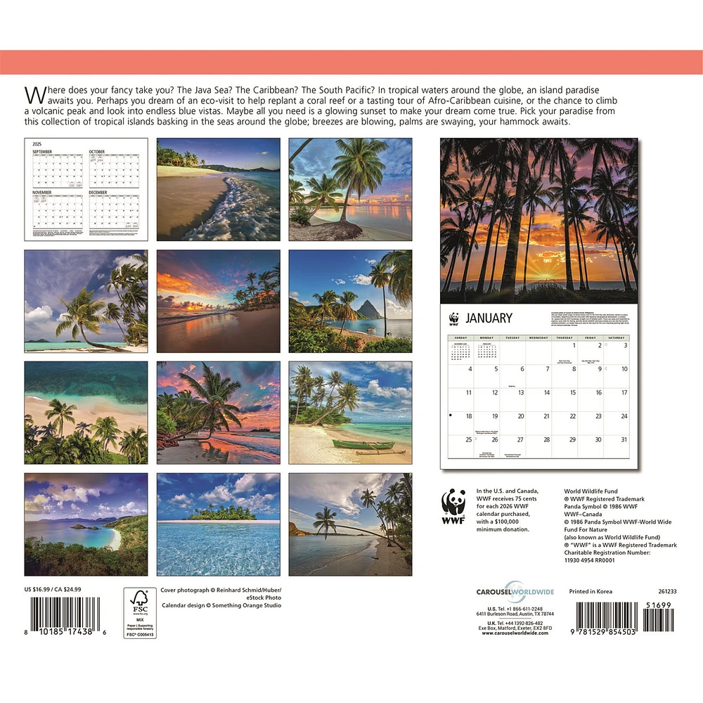 World Wildlife Fund Islands 2026 Wall Calendar