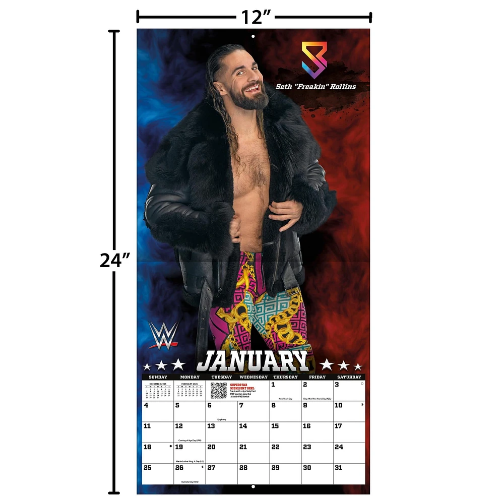 WWE Superstars 2026 Wall Calendar