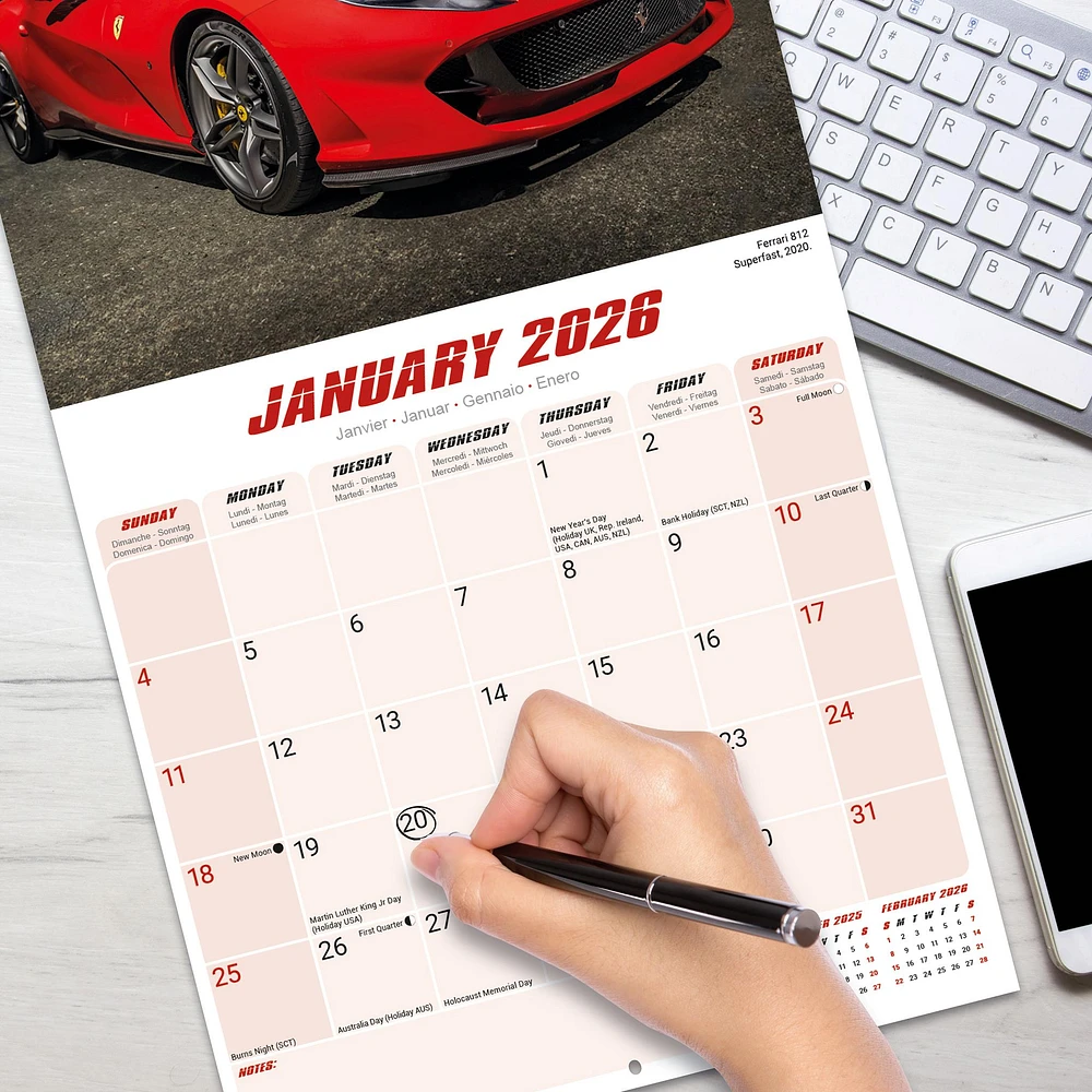 Ferrari 2026 Wall Calendar