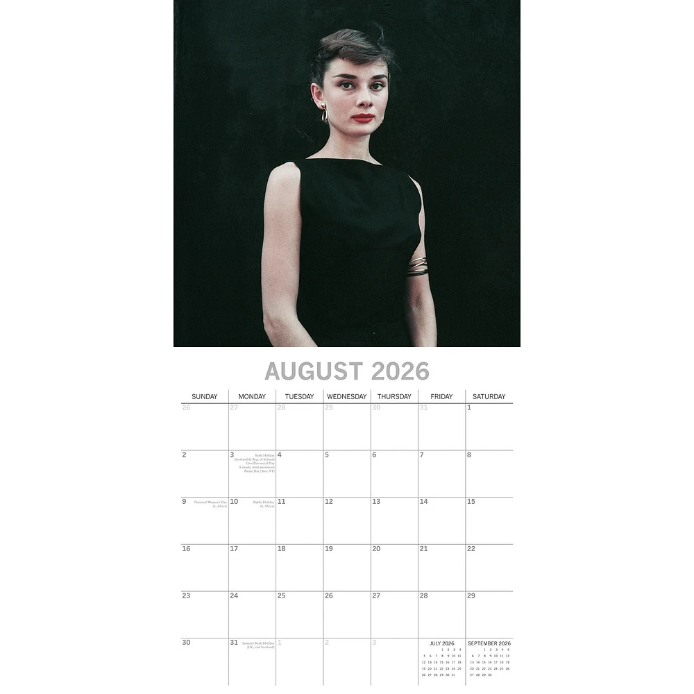 Audrey Hepburn 2026 Wall Calendar