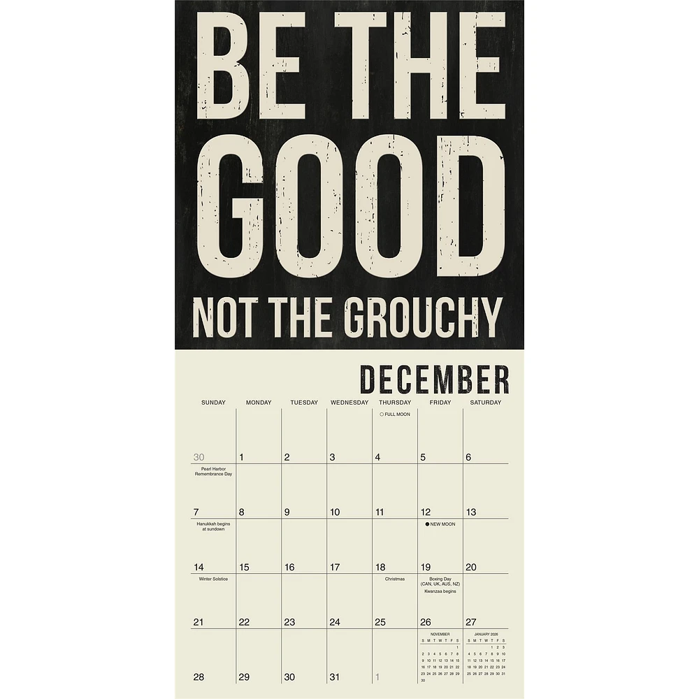 Words To Live By Mini 2025 Calendar