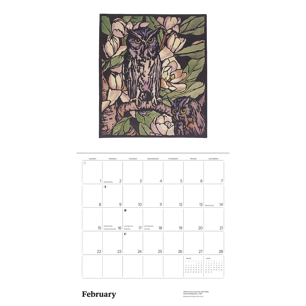 Arts & Crafts Block Prints 2026 Wall Calendar - Online Exclusive