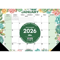 Succulents 2026 Small Desk Pad Calendar
