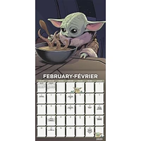 Star Wars Mandalorian Grogu Bilingual Wall 2025 Calendar