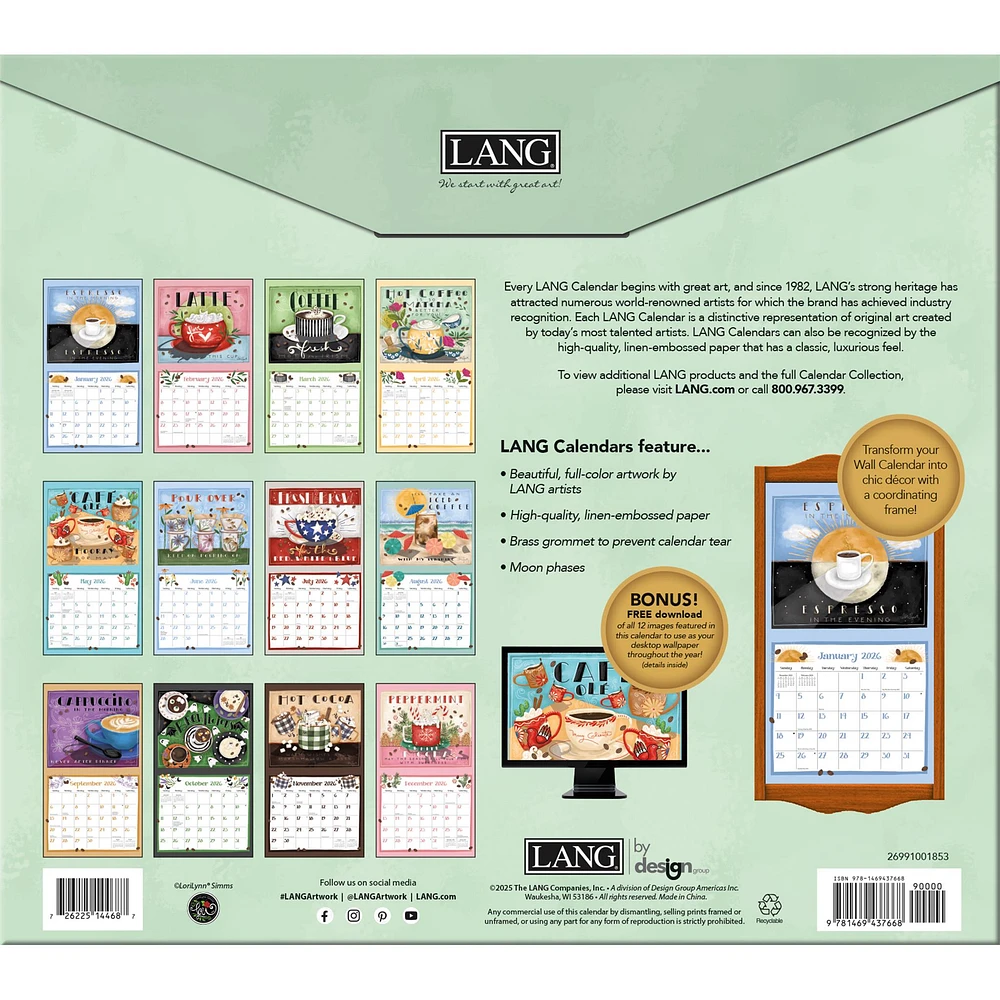 Coffee 2026 Deluxe Wall Calendar - Online Exclusive