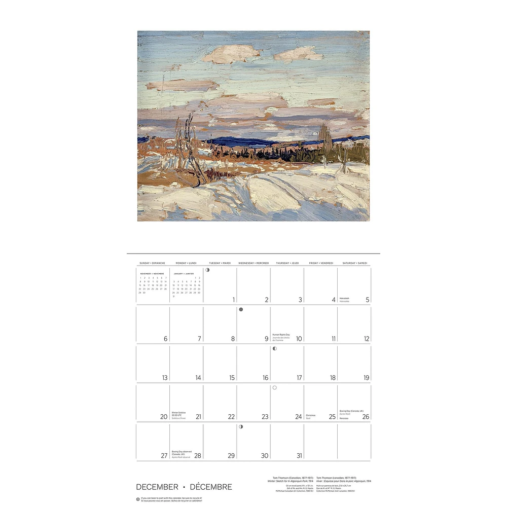 Tom Thomson 2026 Wall Calendar