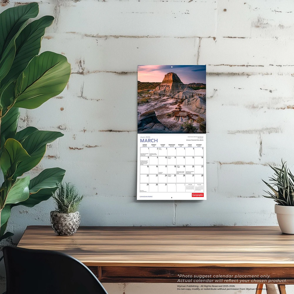 Canadian Geographic Canadian Parks 2026 Mini Calendar