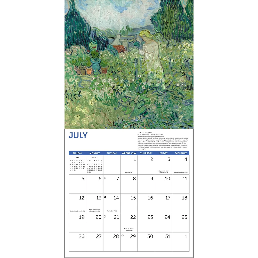 Van Gogh Flowers 2026 Wall Calendar