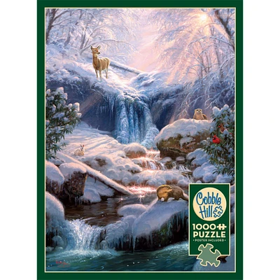 Mystic Falls in Winter 1000 Piece Puzzle Cobble Hill