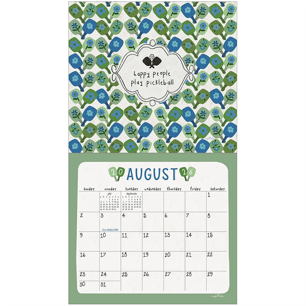 Pickleball 2026 Deluxe Wall Calendar - Online Exclusive