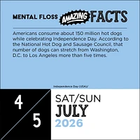 Amazing Facts From Mental Floss 2026 Box Calendar