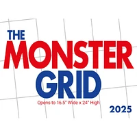 Monster Grid Deluxe Wall 2025 Calendar