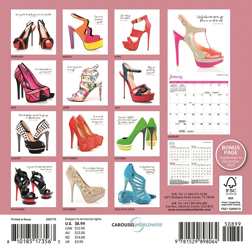 Shoes 2026 Mini Calendar