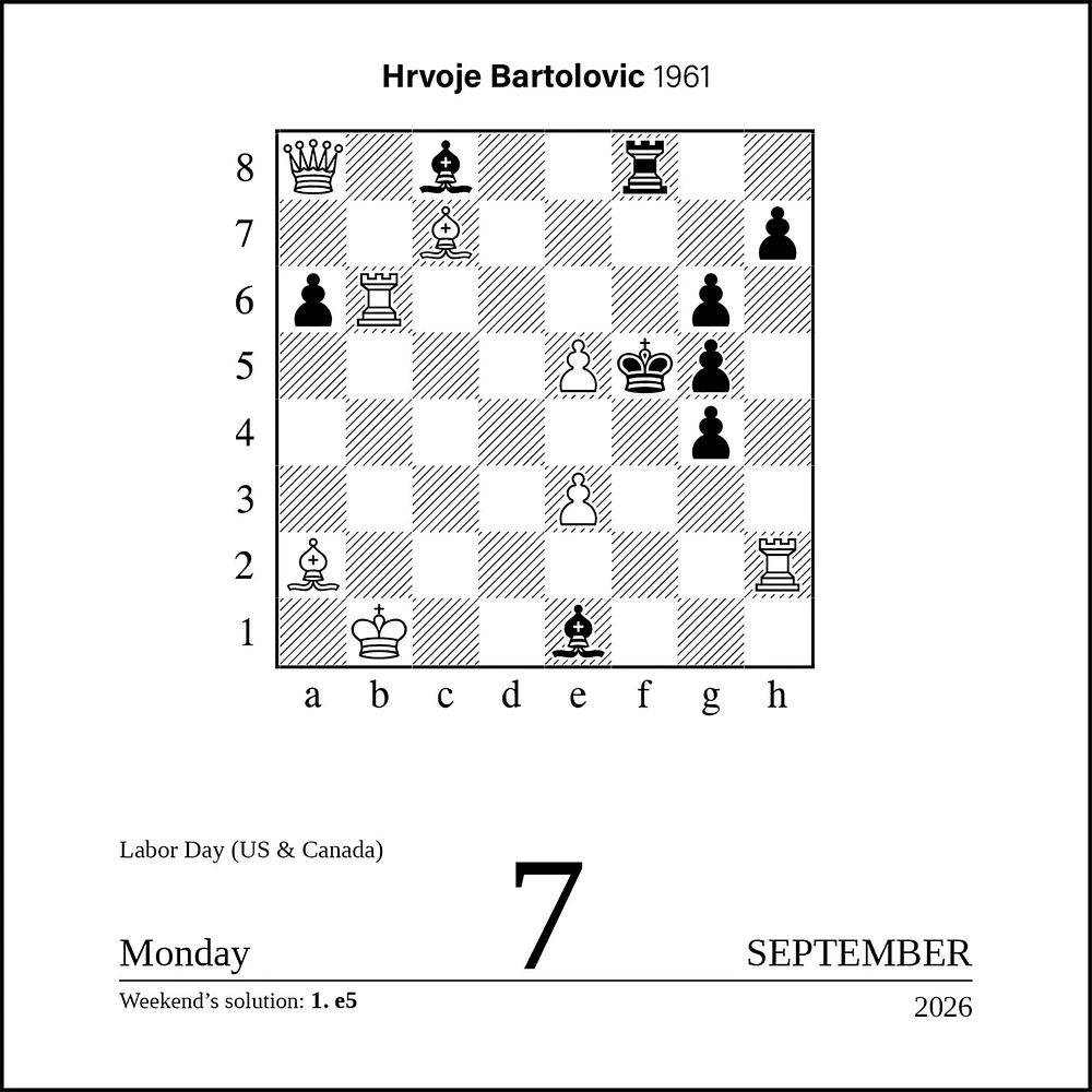 Chess 2026 Box Calendar