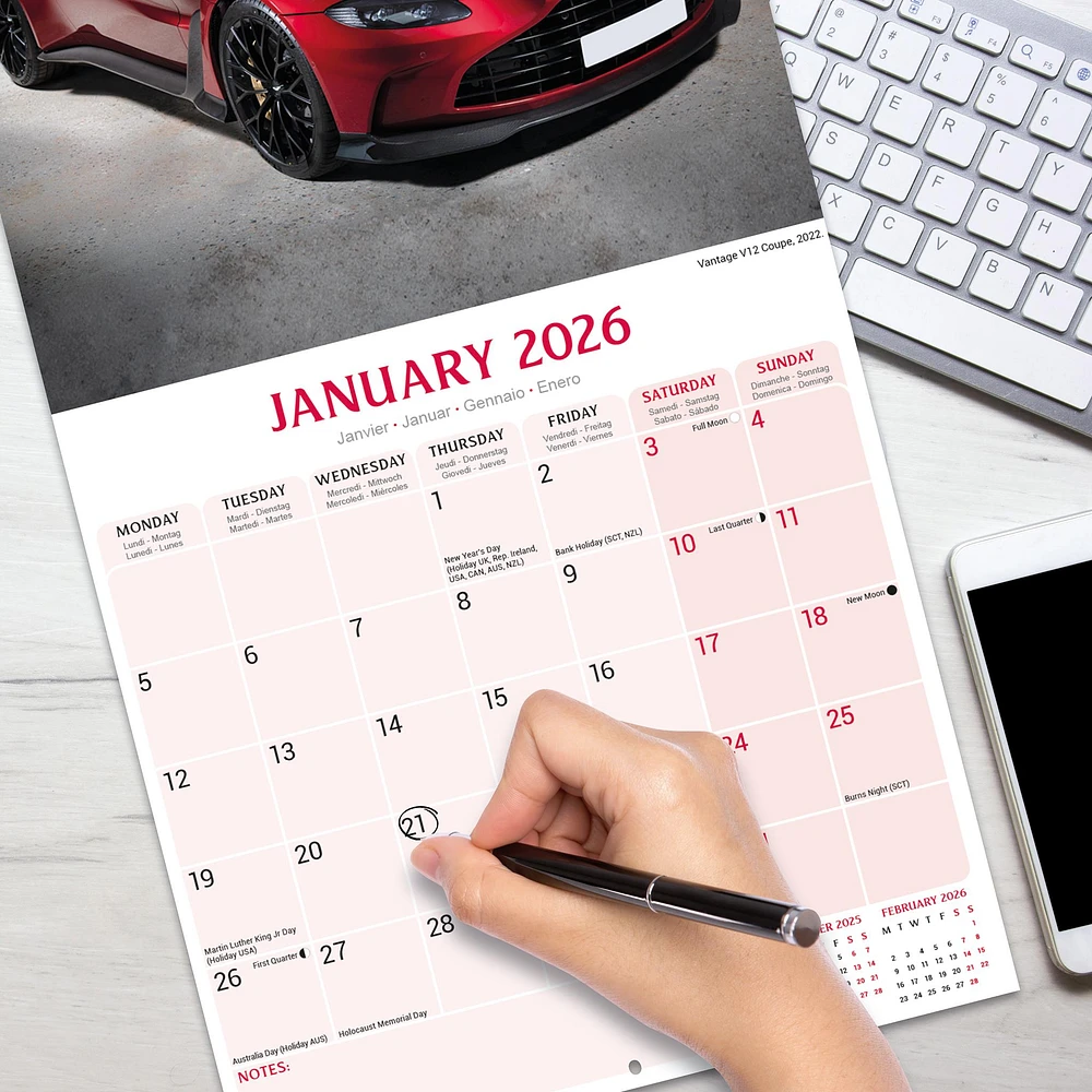 Aston Martin 2026 Wall Calendar - Online Exclusive