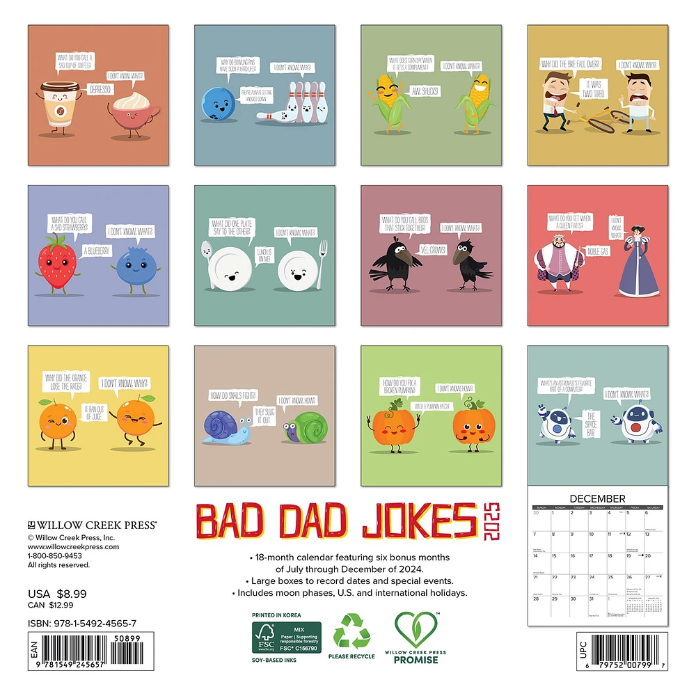 Bad Dad Jokes Mini 2025 Calendar