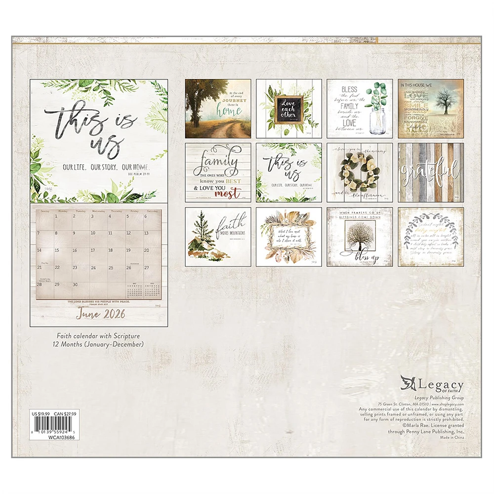 Faith And Family 2026 Deluxe Wall Calendar - Online Exclusive