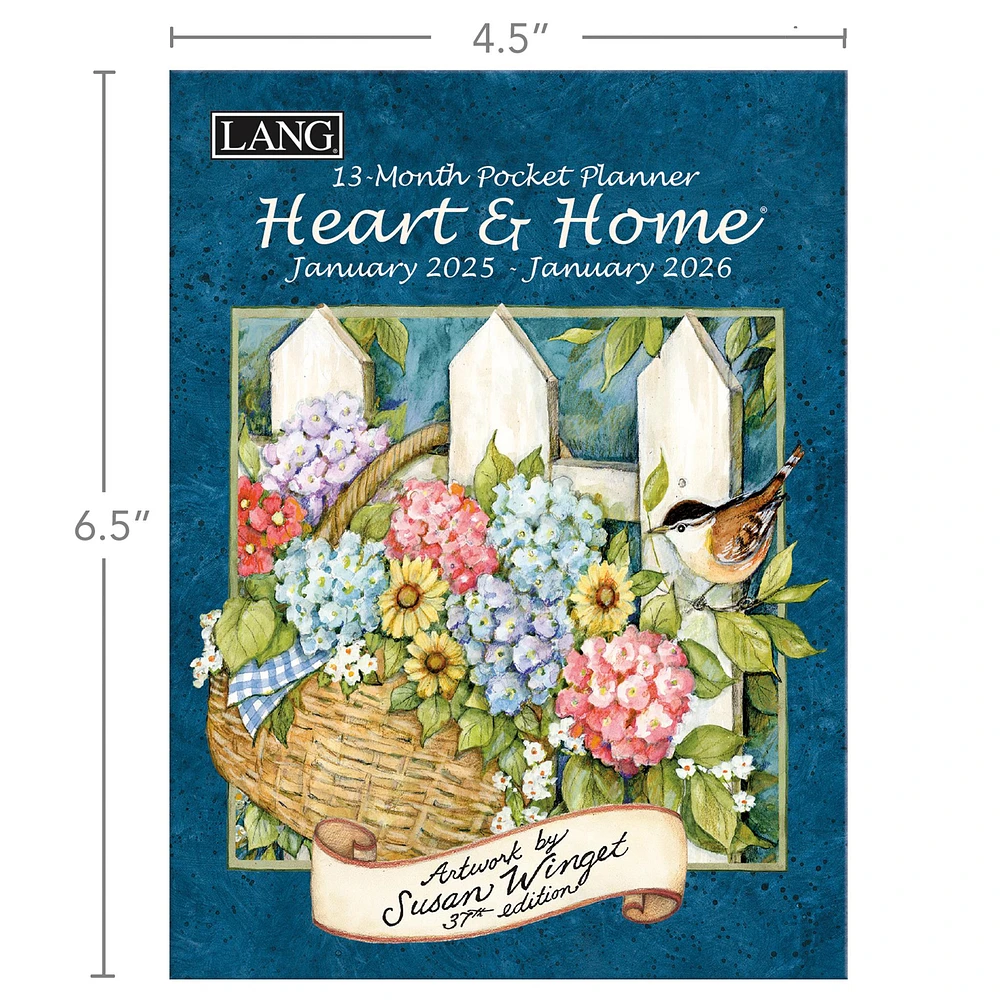 Heart And Home Monthly Pocket Planner 2025 Calendar