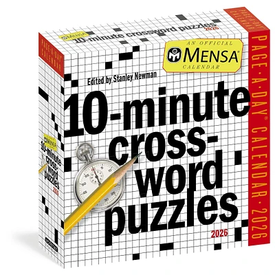 Mensa 10 Minute Crossword Puzzles 2026 Box Calendar