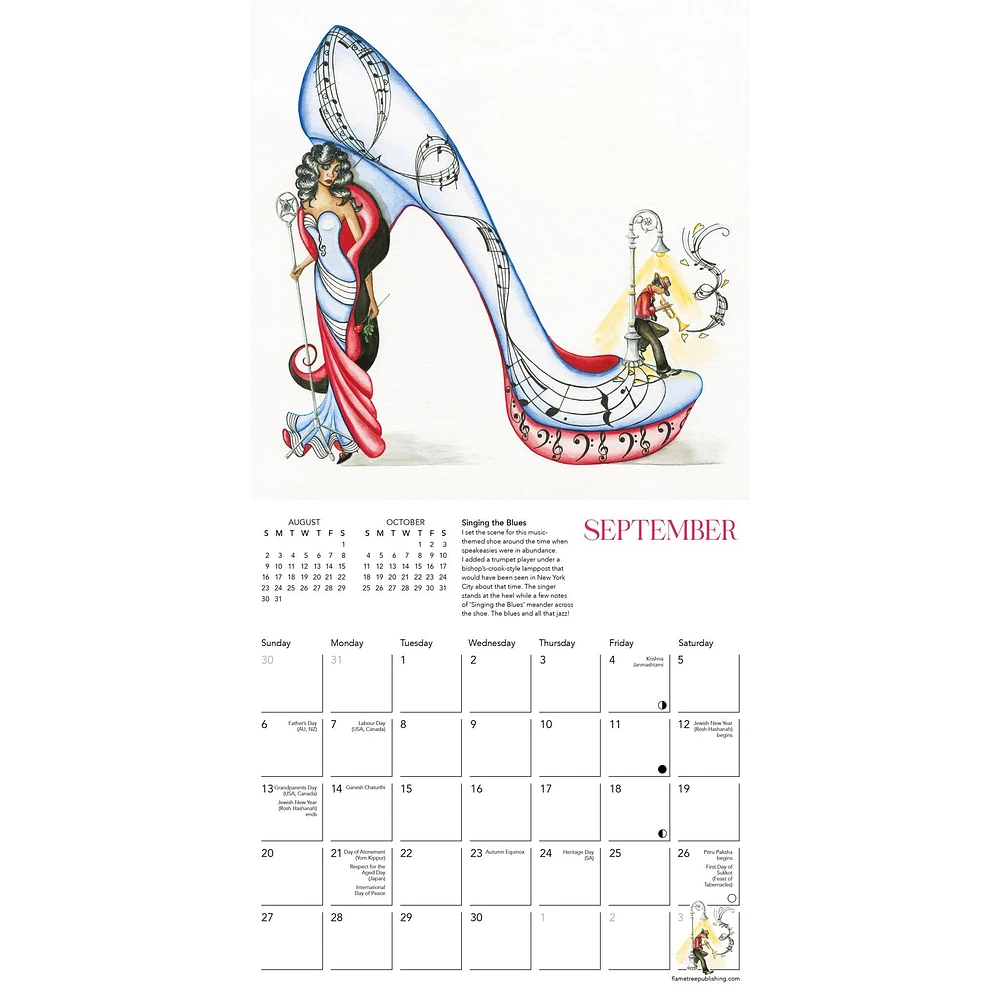 The Art Of The Shoe By Sally King Design 2026 Mini Calendar - Online Exclusive