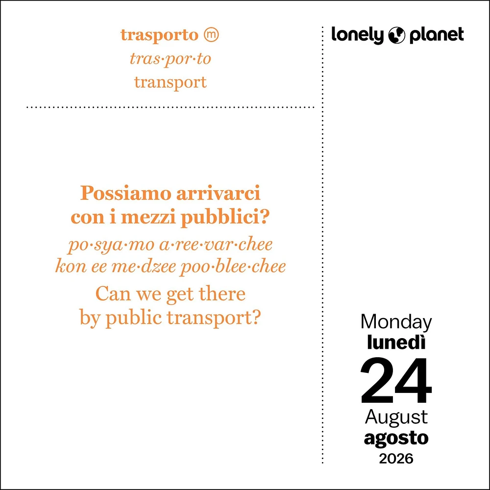Lonely Planet: Italian Phrasebook 2026 Box Calendar - Online Exclusive