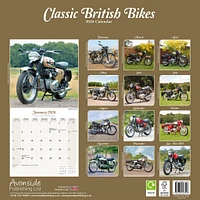 Classic British Bikes 2026 Wall Calendar