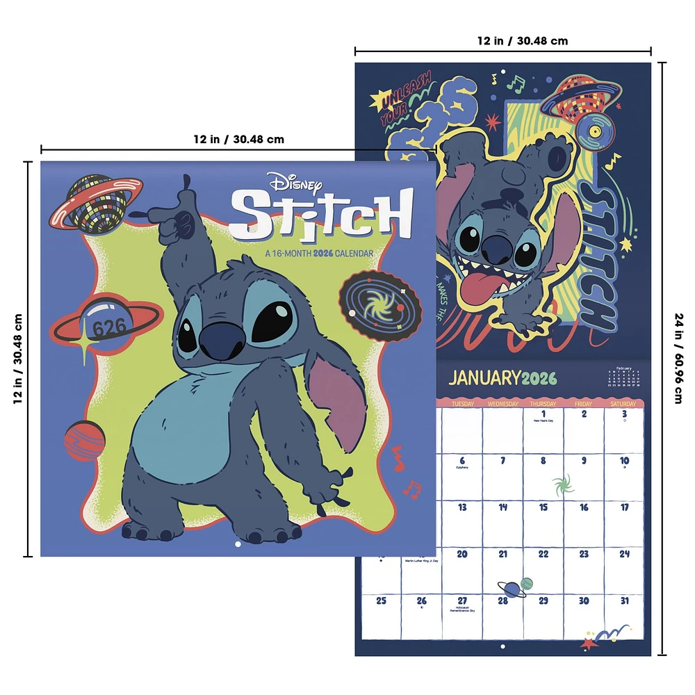 Stitch 2026 Wall Calendar
