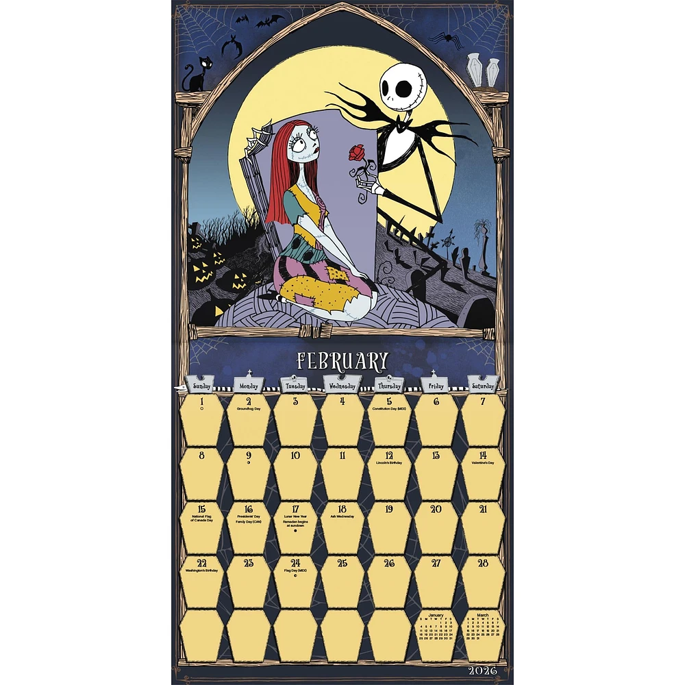 Nightmare Before Christmas Exclusive with Decal 2026 Deluxe Wall Calendar