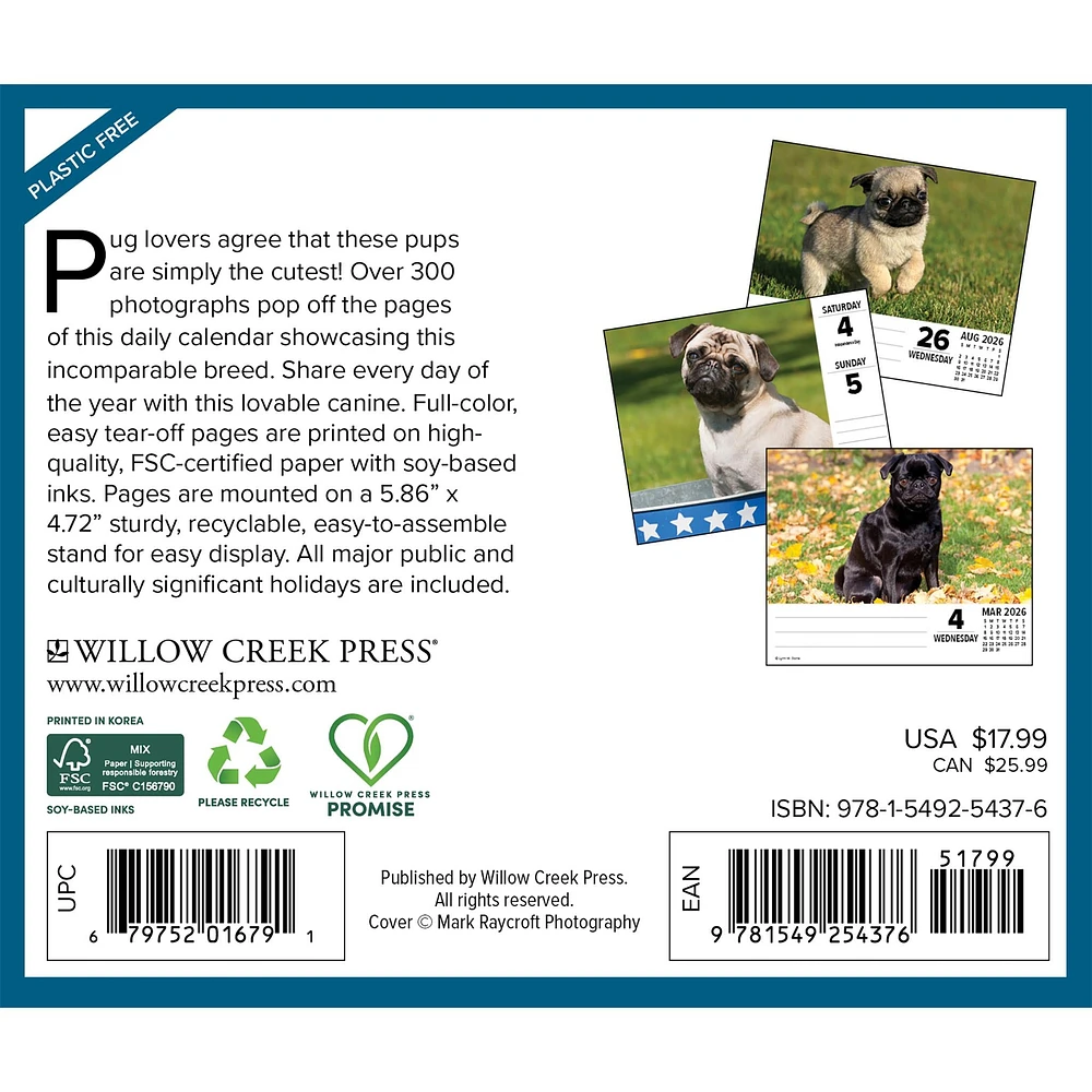 Just Pugs 2026 Box Calendar - Online Exclusive
