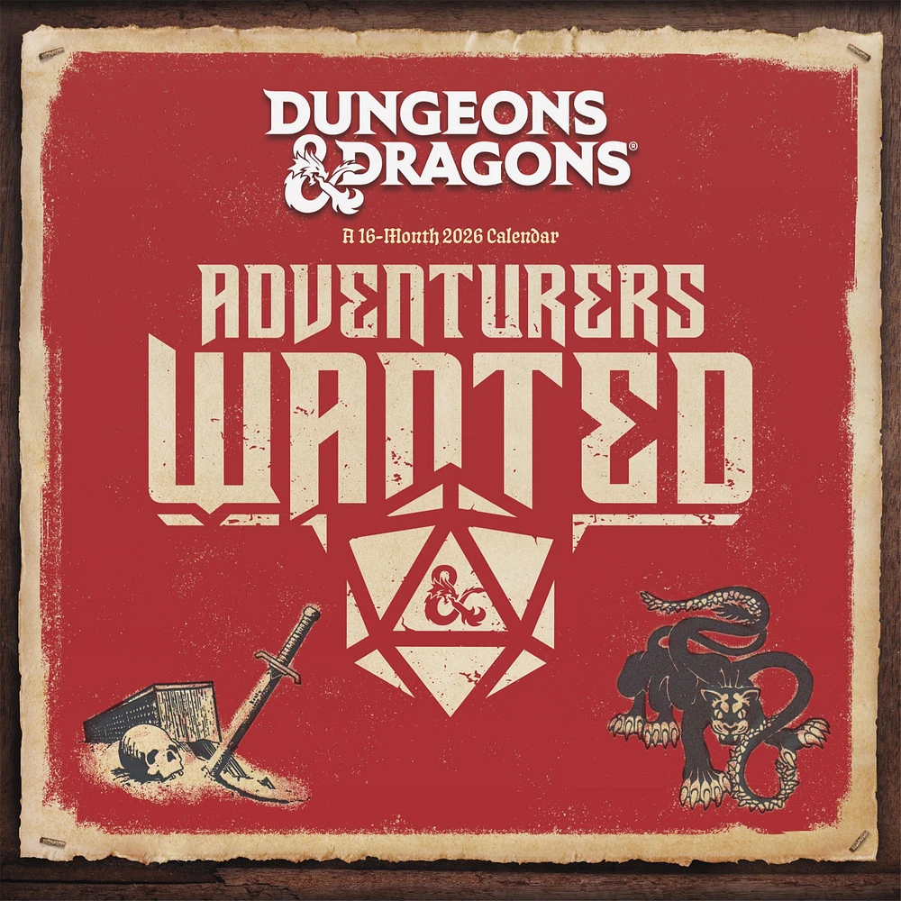 Dungeons And Dragons Classic 2026 Wall Calendar - Online Exclusive