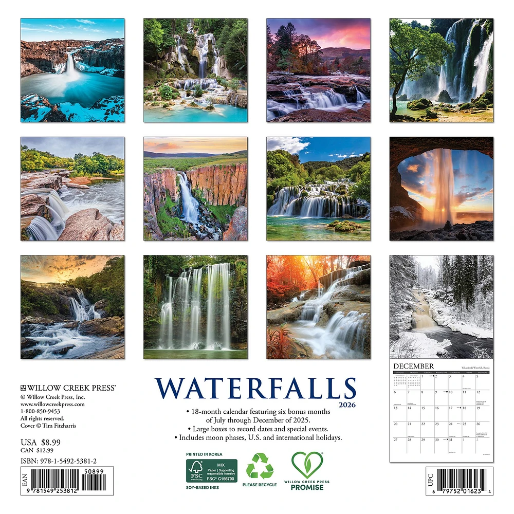 Waterfalls 2026 Mini Calendar - Online Exclusive