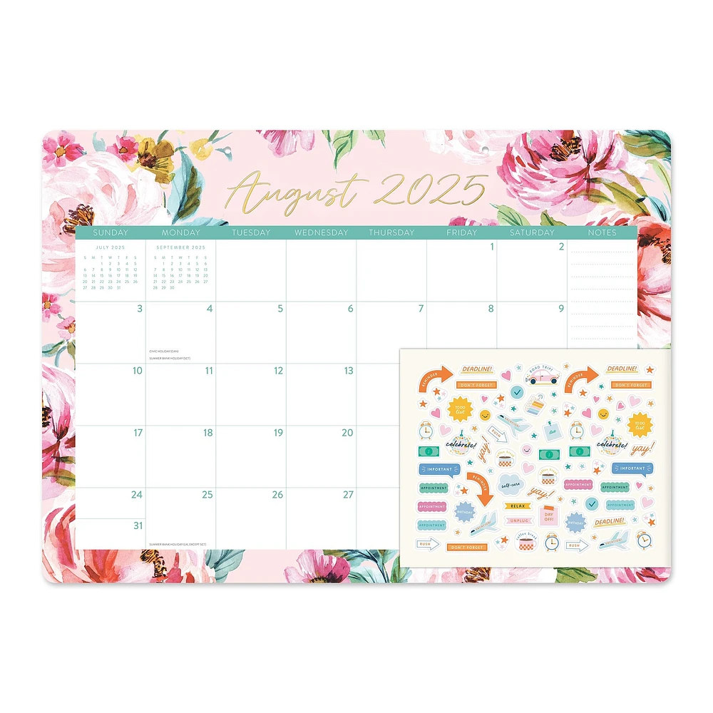 Bella Flora 2026 Decorative Desk Pad Calendar