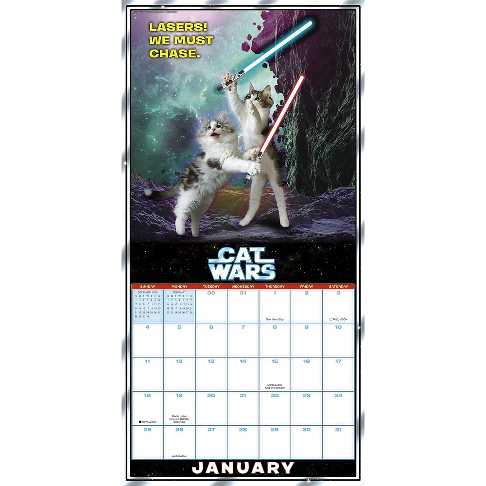 Cat Wars 2026 Wall Calendar