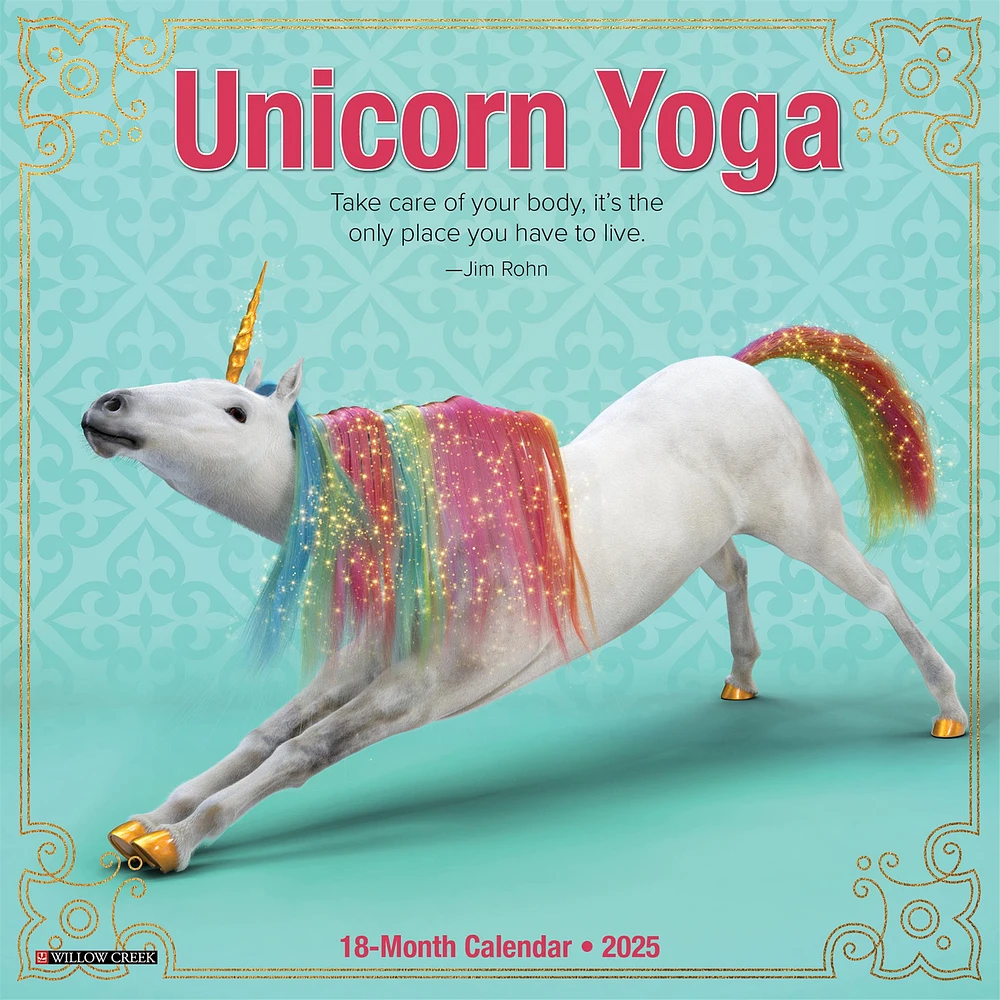 Unicorn Yoga Mini 2025 Calendar