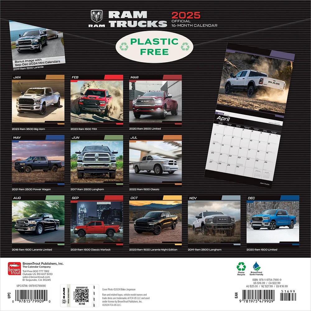 Ram Trucks Wall 2025 Calendar