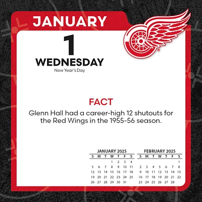 NHL Detroit Red Wings Box 2025 Calendar - Online Exclusive