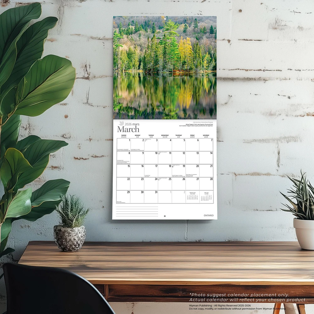 Ontario 2026 Wall Calendar