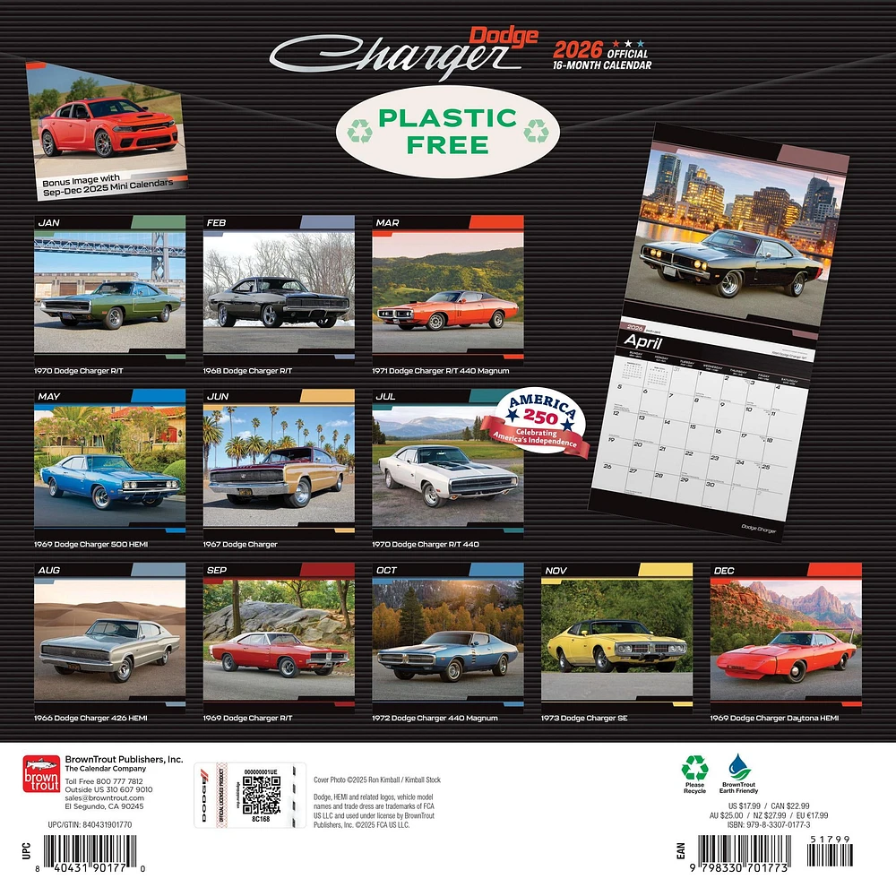 Dodge Charger 2026 Wall Calendar