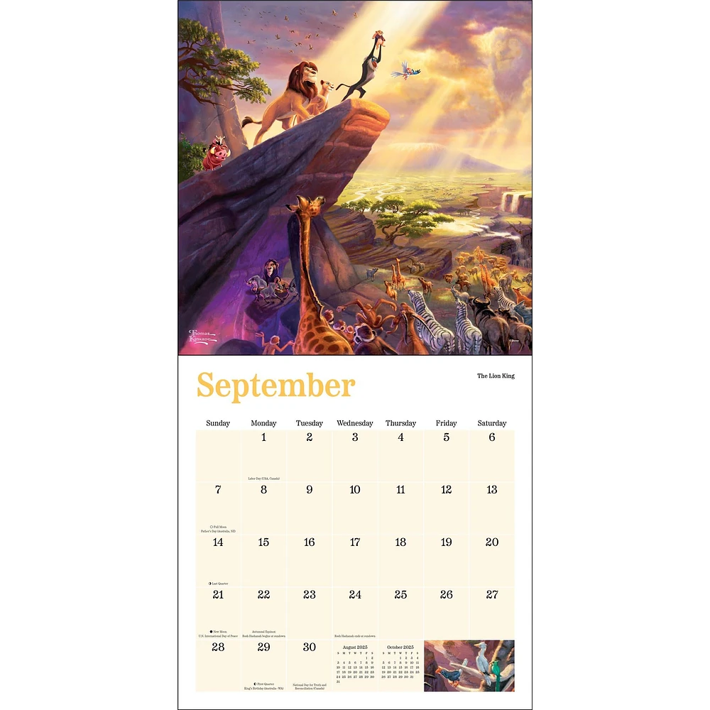 Kinkade Disney Dreams Collection Wall 2025 Calendar