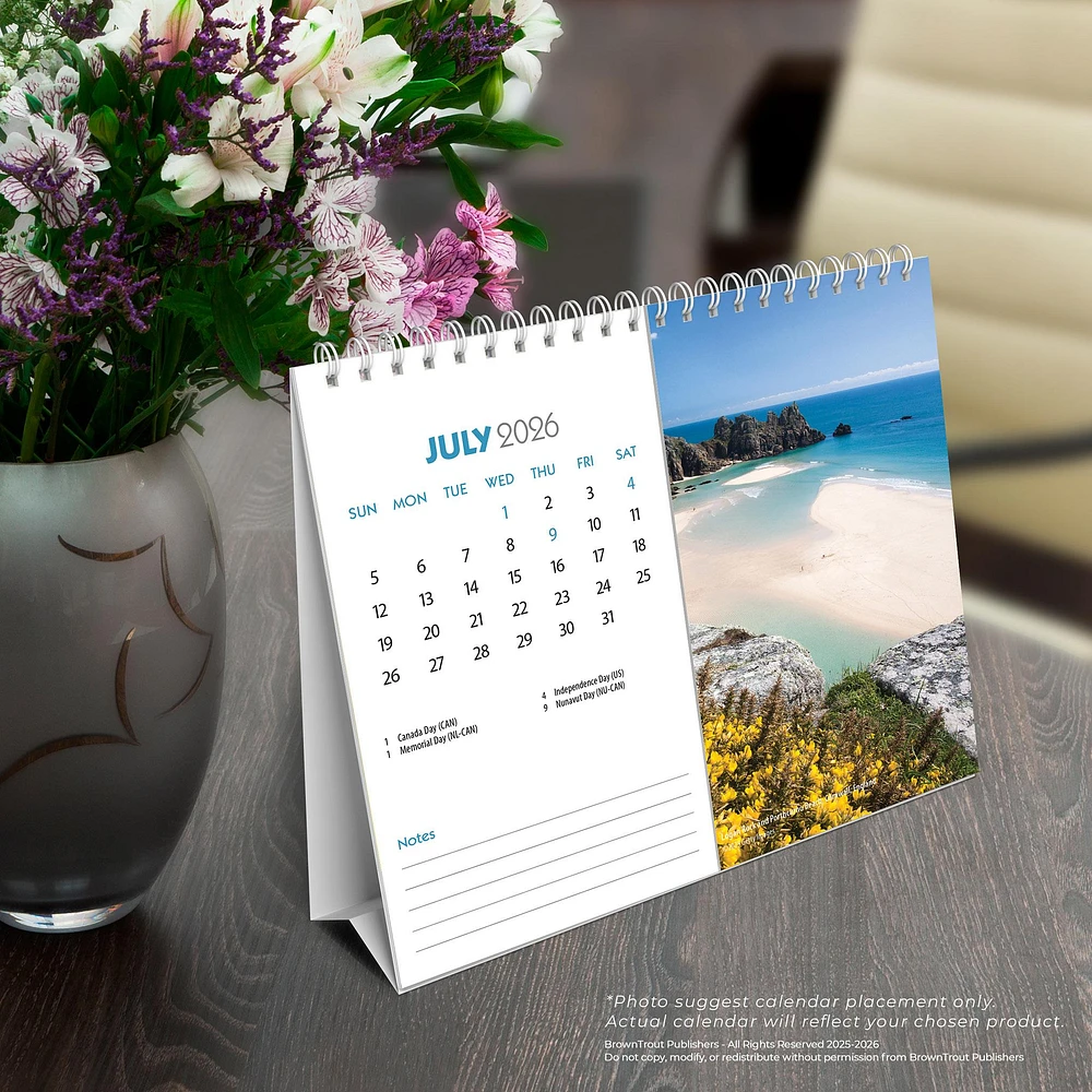 Beaches 2026 Double View Easel Calendar