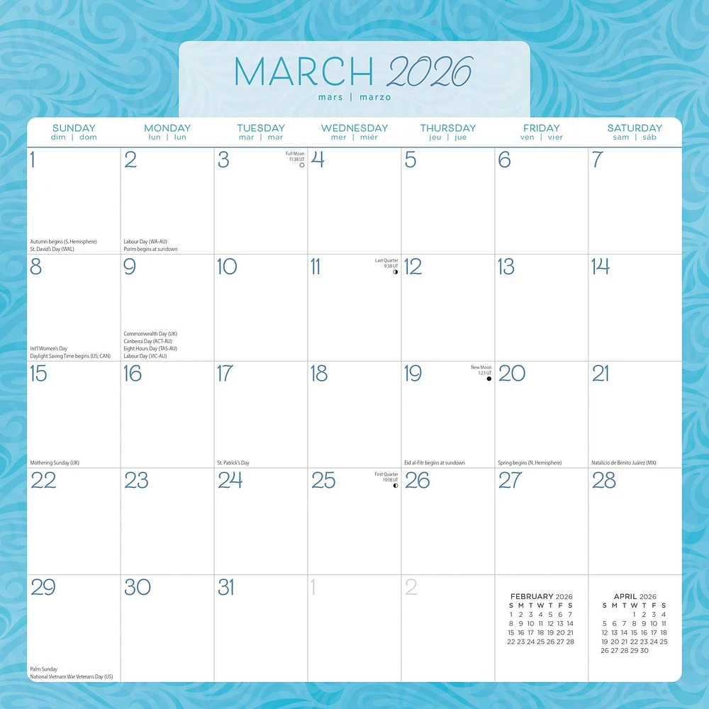 Seaside Currents 2026 Wall Calendar