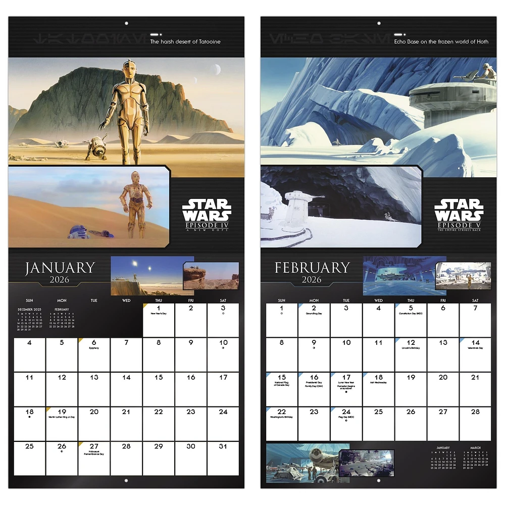 Star Wars Collectors Edition 2026 Wall Calendar