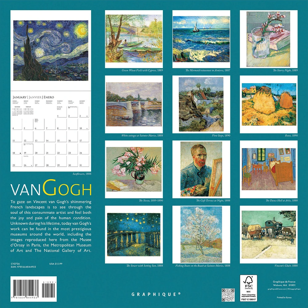 Van Gogh 2026 Wall Calendar - Online Exclusive