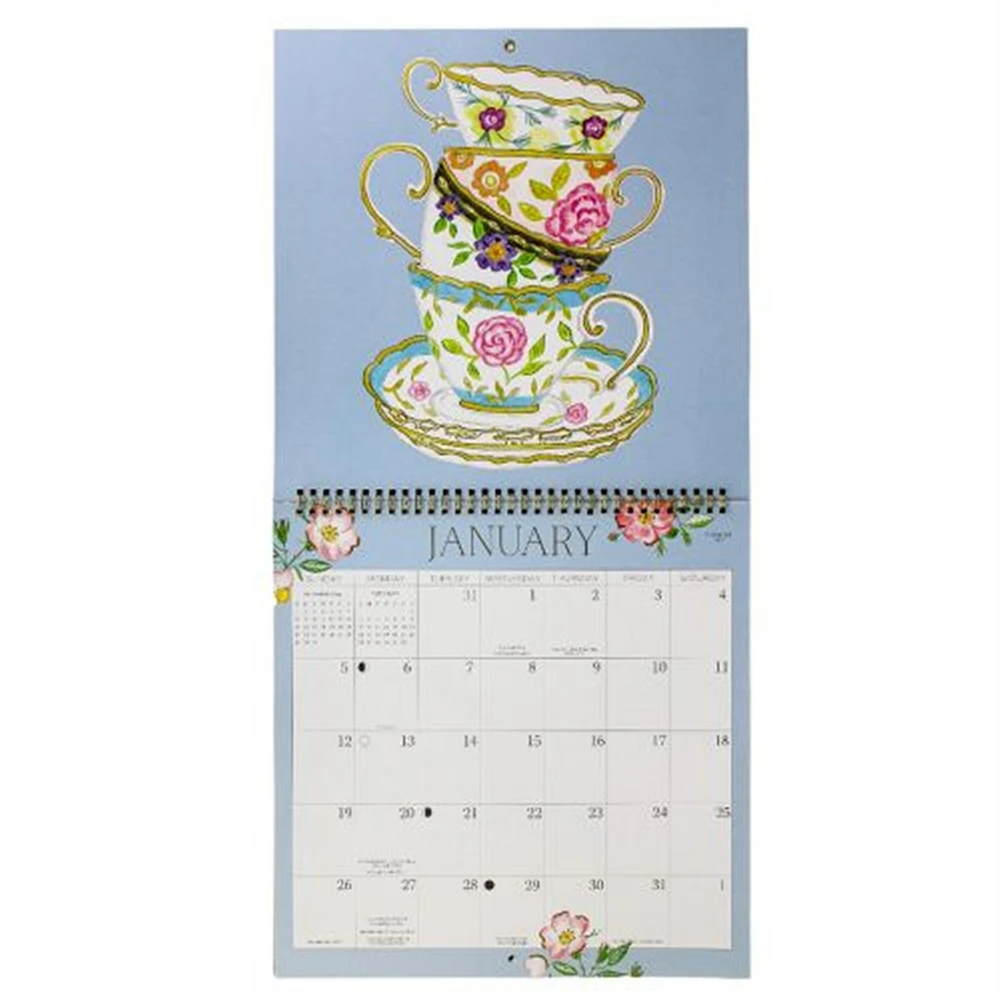 Teacups Wireo Wall 2025 Calendar