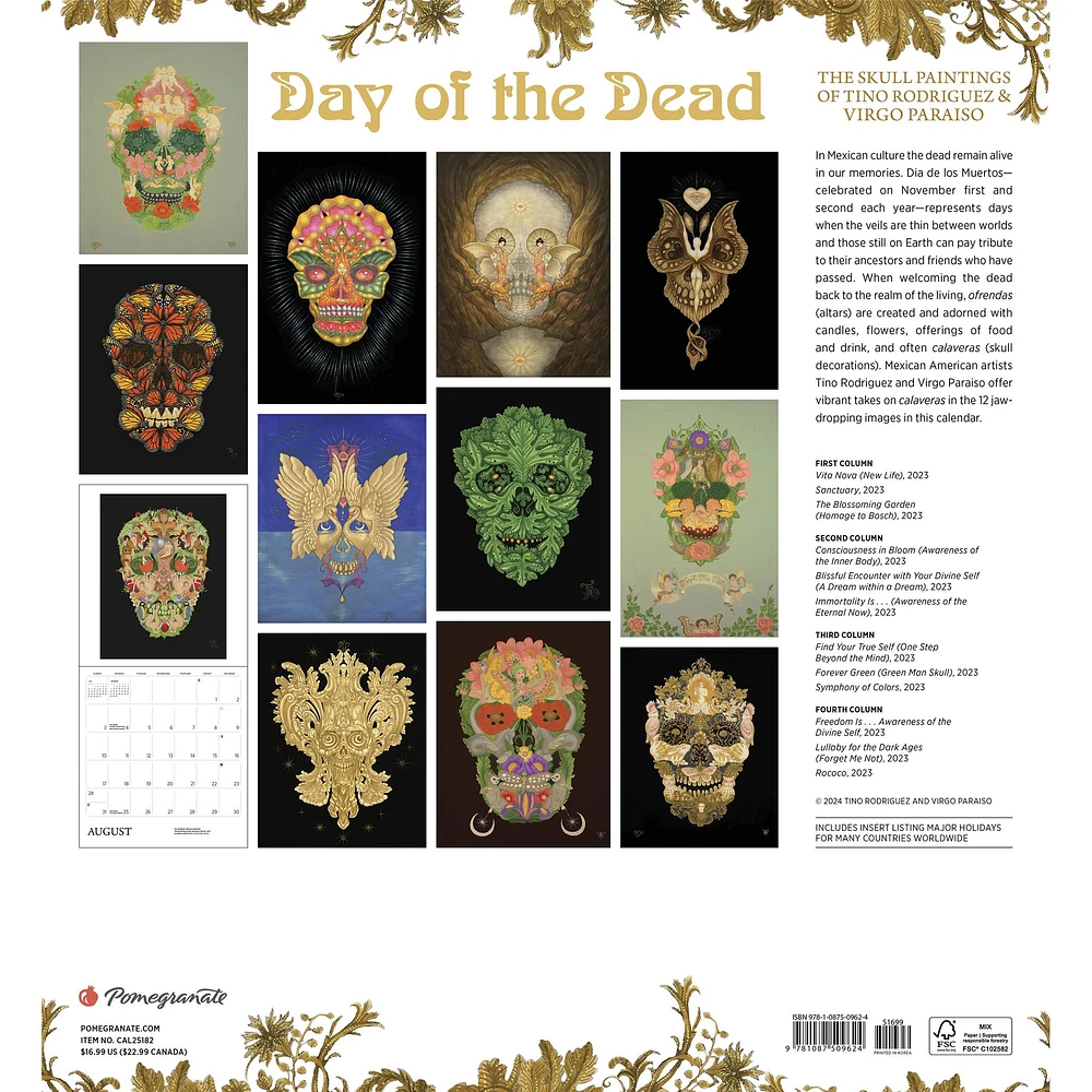 Skull Paintings Wall 2025 Calendar - Online Exclusive