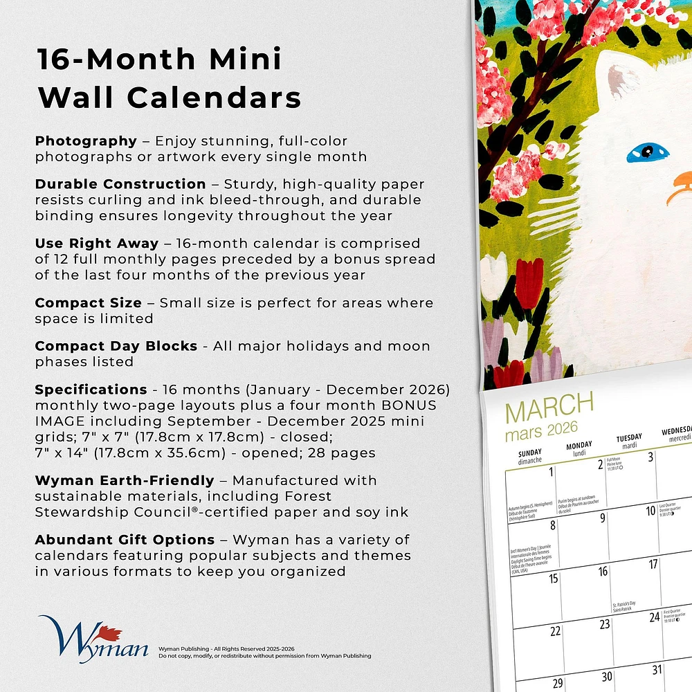 Maud Lewis 2026 Mini Calendar