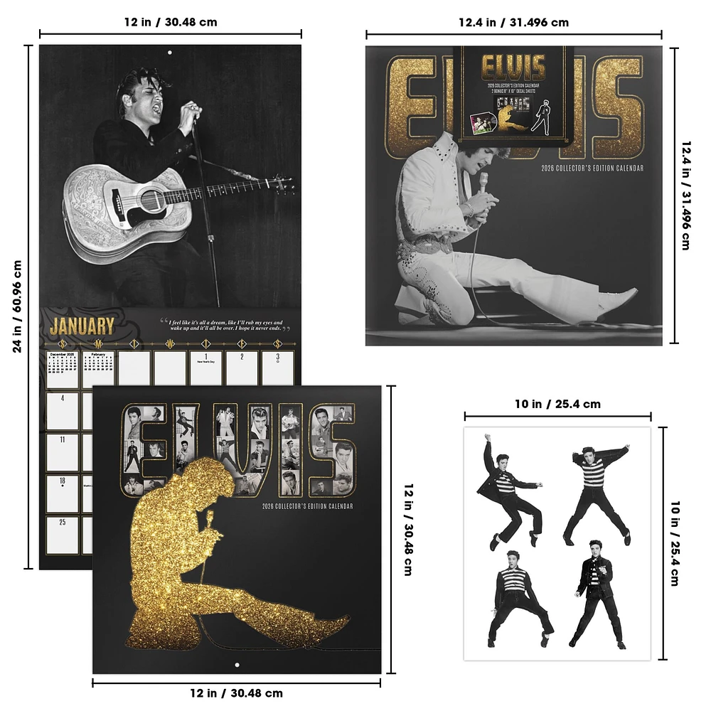 Elvis Presley Collectors Edition 2026 Wall Calendar - Online Exclusive