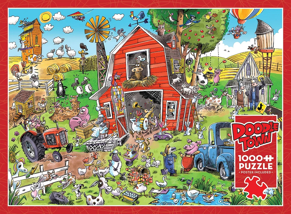 Farmyard Folly DoodleTown 1000 Piece Puzzle - Online Exclusive