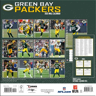 NFL Green Bay Packers Mini 2025 Calendar - Online Exclusive