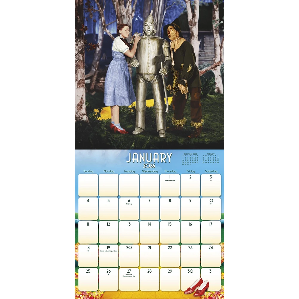 The Wizard Of Oz Exclusive with Print 2026 Deluxe Wall Calendar